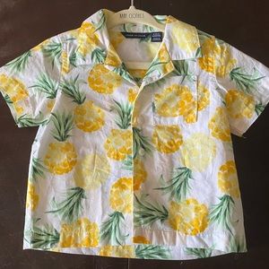 NWOT! Janie and Jack Pinapple Poplin Shirt 6-12 Months